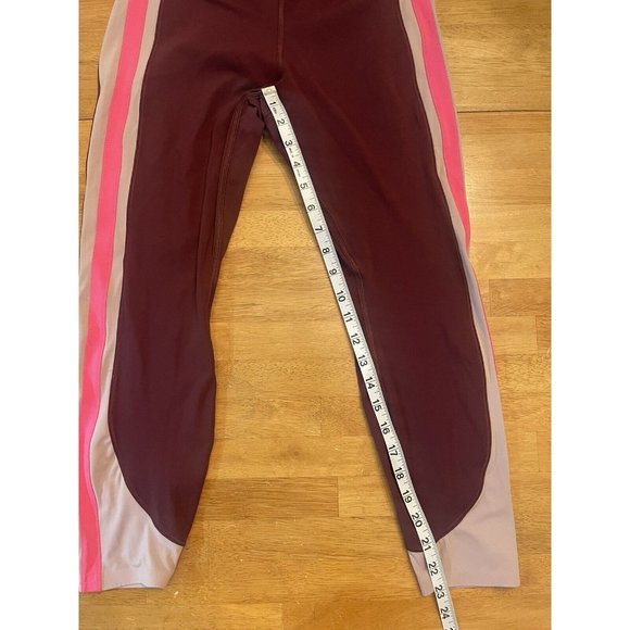 Athleta Crunch 7/8 Tight Burgundy Pink Athletic Leggings Size MP - Picture 3 of 6